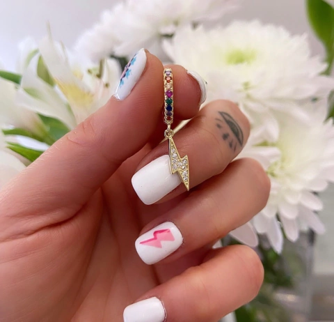 Argollita Rayo Color Gold 1,4 cm (Por Unidad)