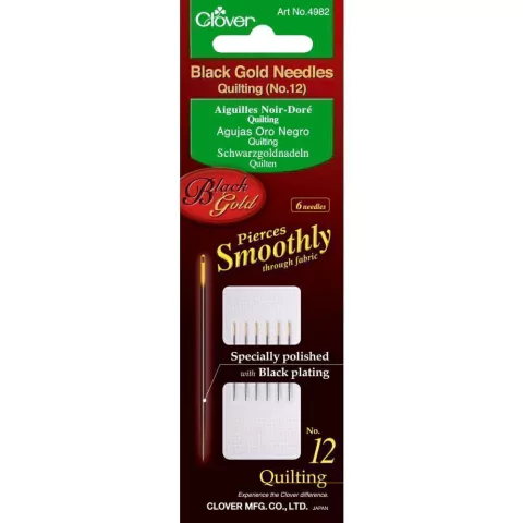 Agujas Oro/Negro-No. 12 Quilting Clover