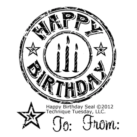 Sellos de Happy Birthday Seal Technique Tuesday
