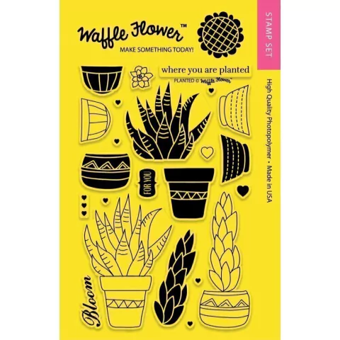 Kit de Sellos Planted Clear Stamp Waffle Flower