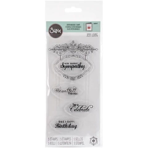 Set 5 Sellos de Hanging Sing With Phrases Clear Stamp Sizzix