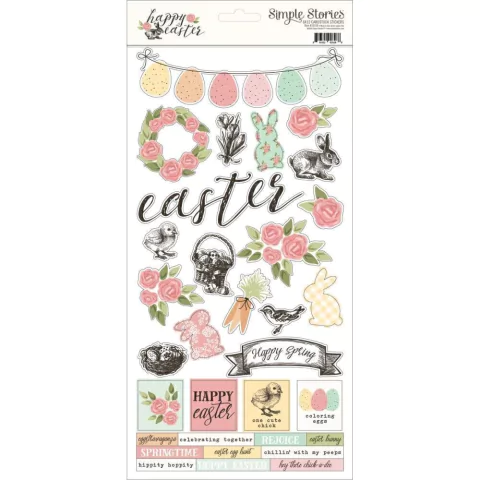 Plancha de Stickers Happy Easter Simple Stories - comprar online