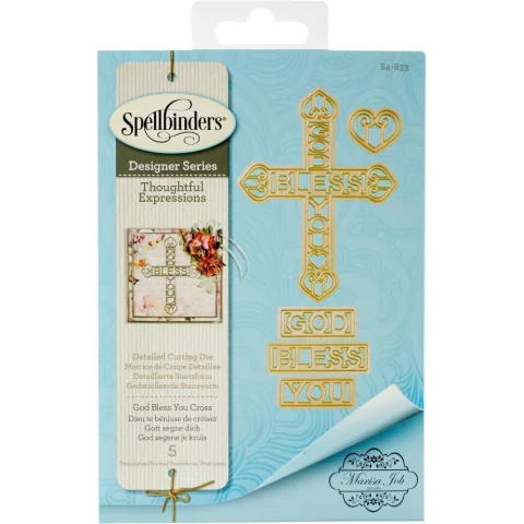 Troqueladora de Cruz Thoughtful Expressions-God Bless You Spellbinders