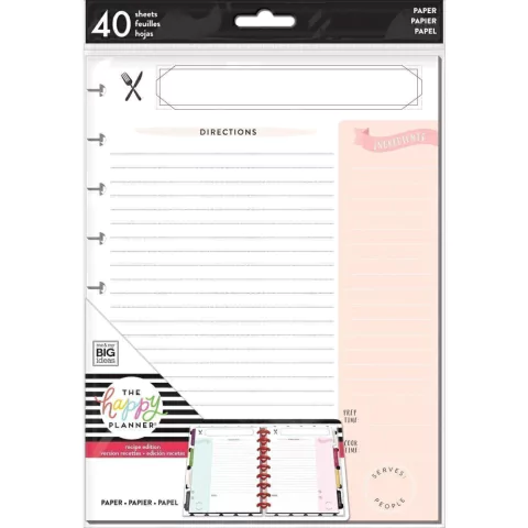 Pack de insertos rayados para Recetas Happy Planner Create 365