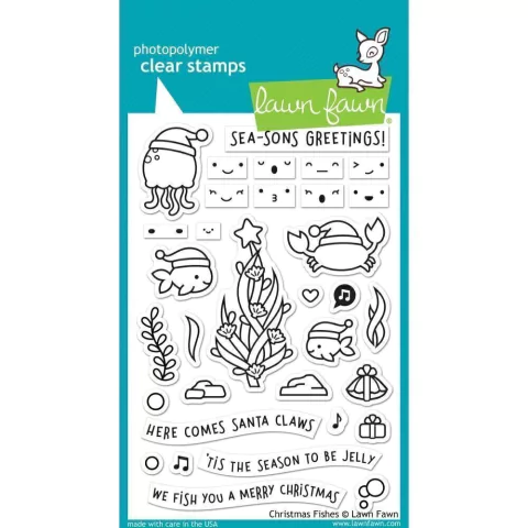 Kit de Sellos y troqueles Christmas Fishes Lawn Fawn