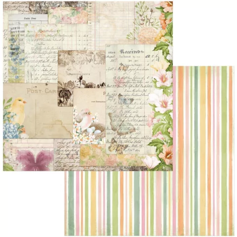 Papel bifaz Garden Grove Postcards 30,5 x 30,5cm BoBunny