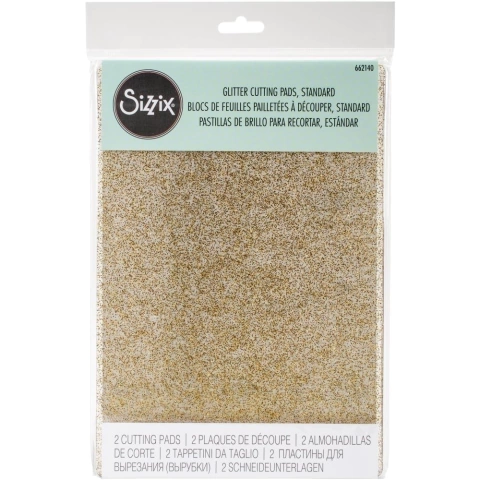 Set 2 bases de corte Big Shot Clear W/Gold Glitter 22cm x 15cm Sizzix