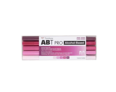 Set 5 Marcadores ABT PRO doble punta Pink Tones Tombow