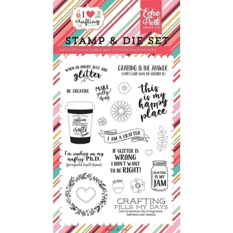 Kit de Troqueladoras y Sellos Just Add Glitter Echo Park Paper