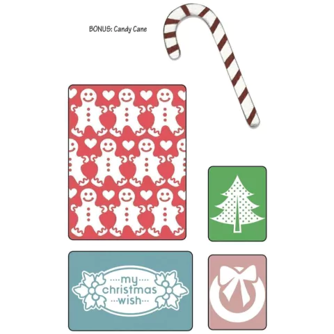Set Carpetas Texturizadoras Embossing y troquel My Christmas Wish Sizzix - comprar online