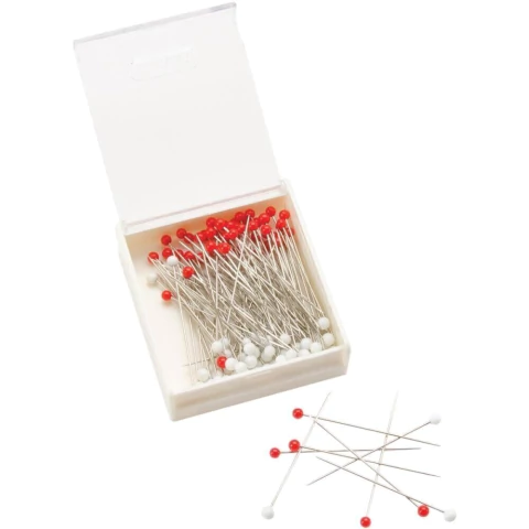 Set de 100 Alfileres para Seda de Cabeza Redonda Con Caja Clover - comprar online