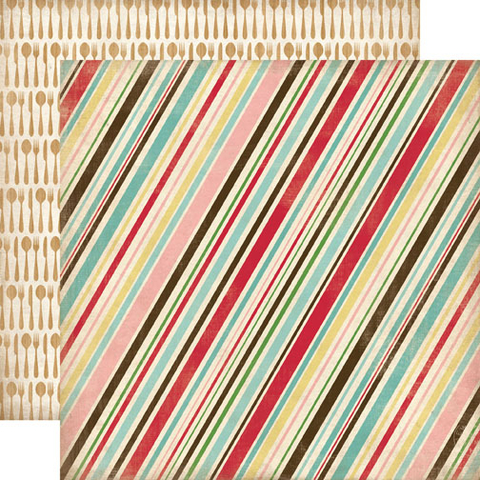 Papel bi-faz Baking Stripe 30,5 x 30,5 cm de 200 gr - comprar online
