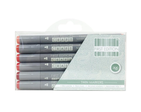 Set 5 Marcadores Tonos Rojos Doble Punta First Edition PRODUCTO CON FALTANTE - LEER DESCRIPCIÓN - comprar online