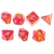 Set de dados de rol - Naranja y rojo con números blancos