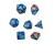 Set de dados de rol - Azul y marrón con números blancos