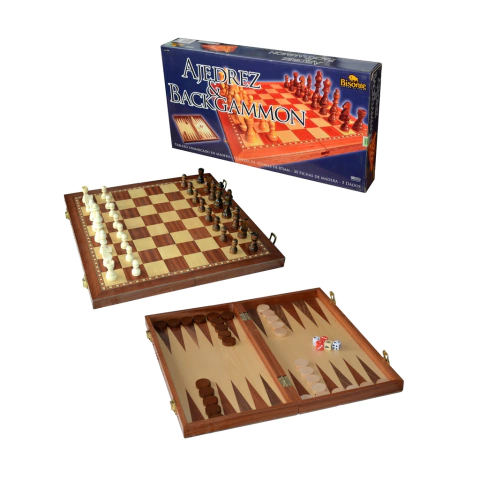 Backgammon Ajedrez 2 en 1 Bisonte
