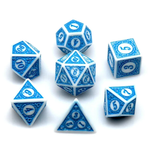 Set de dados de rol Tallados Celeste Blanco - comprar online