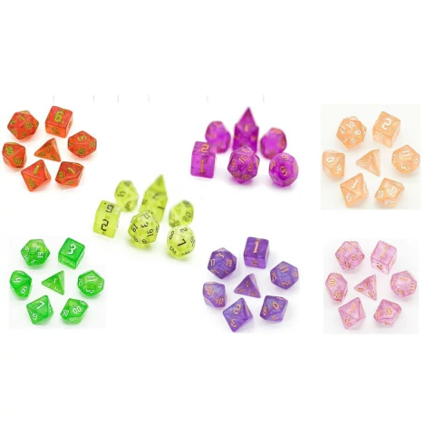 Set de dados de rol Unidad x7 Transparentes