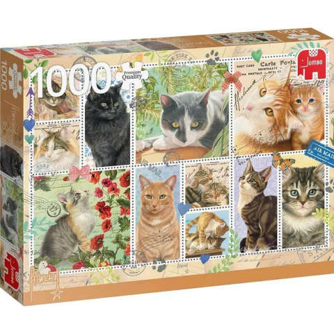 Puzzle Cat Stamps Premium Collection 1000 Piezas Jumbo