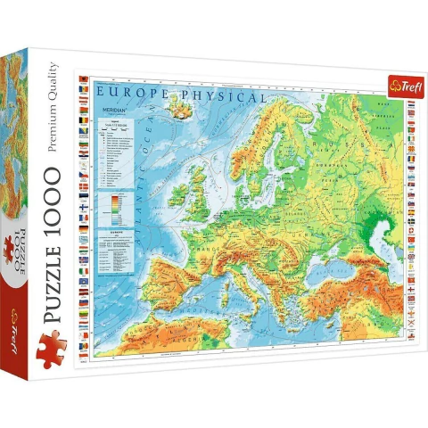 Puzzle Physical Map Of Europe 1000 Piezas - comprar online