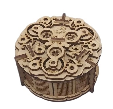 Juego de ingenio Puzzle Box 1 de madera con diseño mecánico y números en relieve