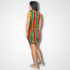 Vestido Mini de Gana Listado 1980: A Cor e a Cultura em Cada Costura - comprar online