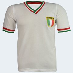 Camisa Itália Retrô Vintage Branca Bordada + Brinde Exclusivo