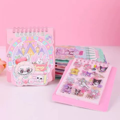 LIBRITO DE STICKERS + ANOTADOR LABUBU/KUROMI (8547)