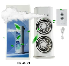 VENTILADOR DOBLE CON HUMIDIFICADOR Y CONTROL - tienda online