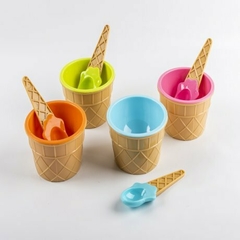 TAZA PARA HELADO + CUCHARA