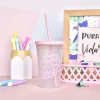 VASO GLITTER CON TAPA Y SORBETE - comprar online