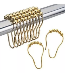SET X 12 GANCHOS PARA CORTINA DE BAÑO BOLITAS - tienda online