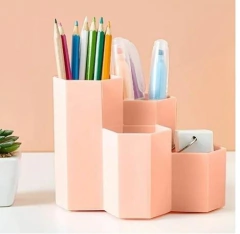 ORGANIZADOR PORTALÁPICES HEXAGONAL 3 COMPARTIMIENTOS - Arte y Esencias Mayorista