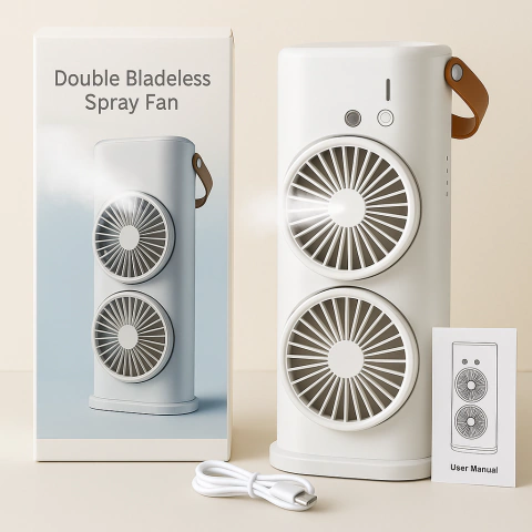 VENTILADOR DOBLE CON HUMIDIFICADOR Y CONTROL - comprar online