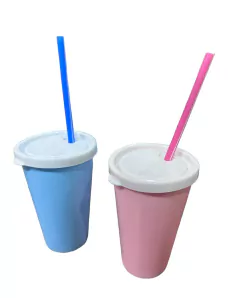 VASO 400CC +TAPA CON OREJITA Y SORBETE - comprar online