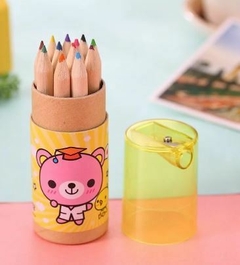 SET DE 12 LAPICES CORTOS EN TUBO CON TAPA SACAPUNTAS en internet