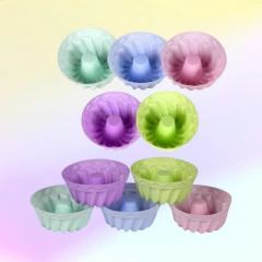 SET DE 6 MINI MOLDE DE SILICONA FLAN (103570) - comprar online