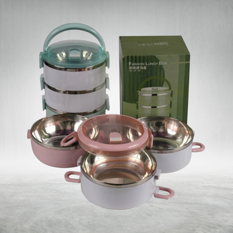 LUNCHERA 3 PISOS CON TAPA TRANPARENTE (104176) - comprar online