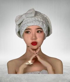 GORRO TURBANTE DE BAÑO CON MOÑO - comprar online
