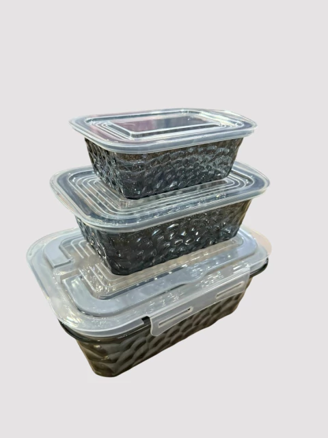 SET X 3 CONTENEDORES CON TAPA ACRILICO (4559760) - comprar online