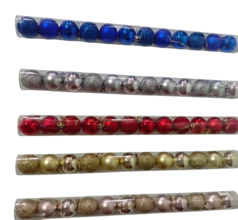 SET X 12 BOLITAS NAVIDEÑAS EN TUBO DE 4 CM (ZY412) - comprar online