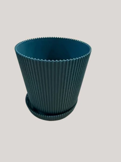 MACETA CANELON CON PLATO 15 cm (201141) - Arte y Esencias Mayorista