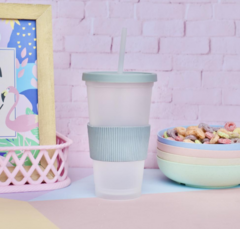 VASO ECO TRASLUCIDO CON TAPA Y SORBETE - tienda online