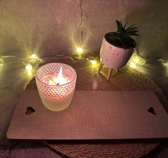 BANDEJA RECTANGULAR CON DETALLE MDF