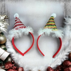 VINCHA NAVIDAD GORRO BRILLOS