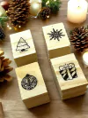 KIT X 4 SELLOS DECORAVOS 3X2CM - NAVIDEÑOS