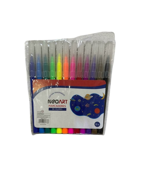 SET DE 12 MARCADORES TAPA TRANPARENTE (110) - comprar online