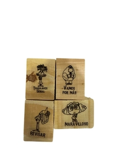 Imagen de KIT X 4 SELLOS DECORATIVOS 3X2CM DOCENTES
