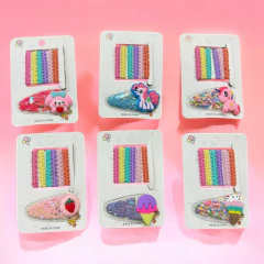 SET DE 1 HEBILLA CON LENTEJUELAS + 6 COLITAS PARA CABELLO - comprar online