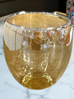 TAZA/VASO VIDRIO DOBLE COLOR 250CC - Arte y Esencias Mayorista